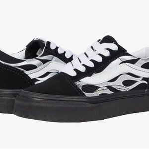 VANS Metallic Flame Old Skool Youth | Black/Silver Size 2K